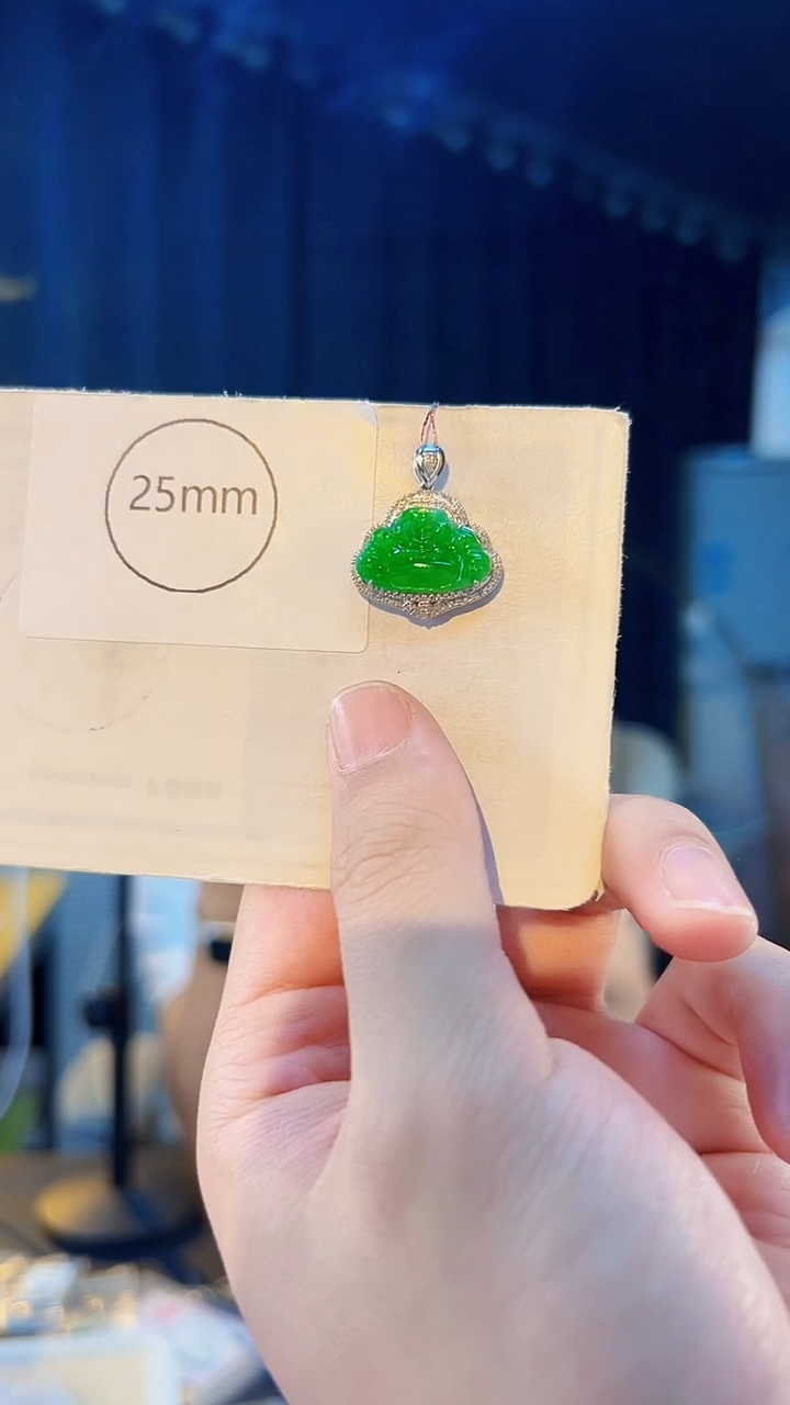 翡翠18K金镶嵌颈饰缅料A货/支持复检/一件