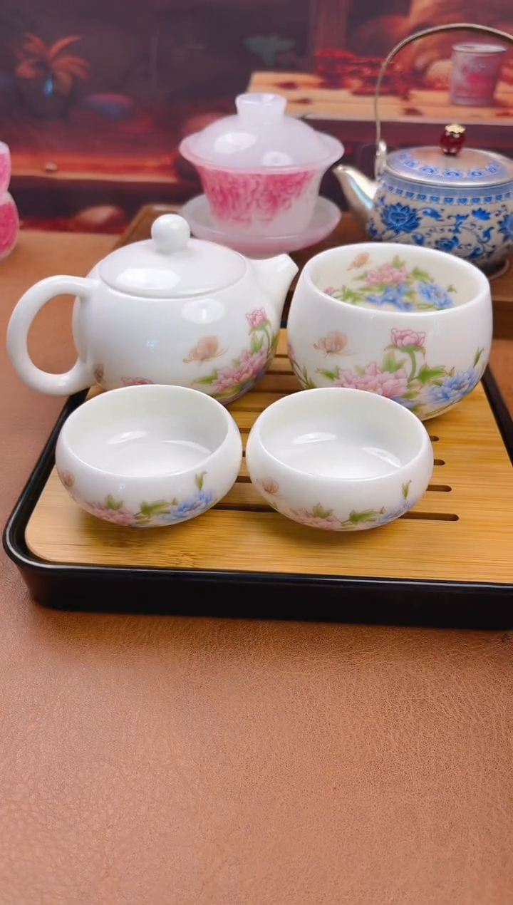 陶瓷茶具摆件旅行套组