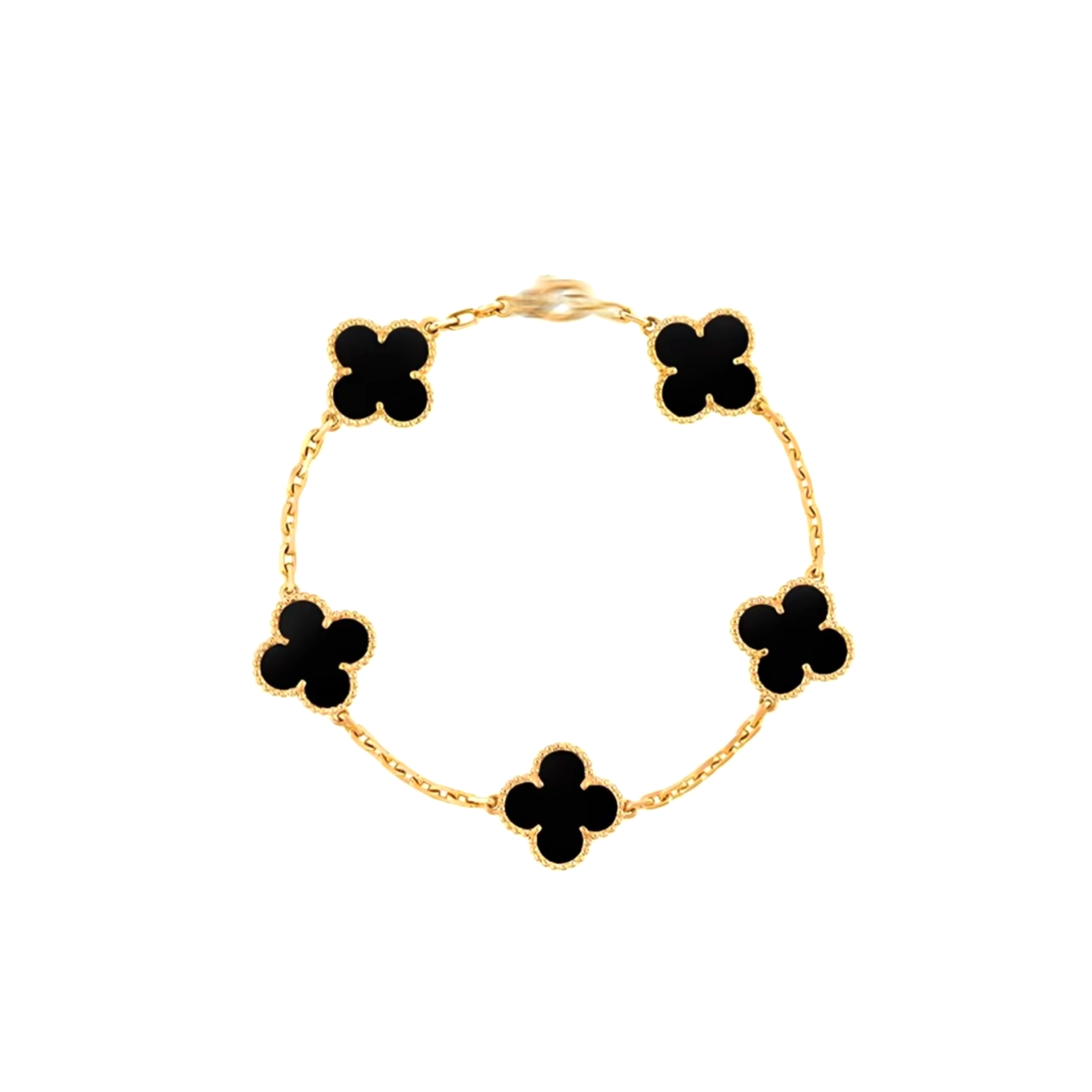 合金贝壳手链 高版本经典百搭绿色五花手链时尚轻奢气质镭射满钻