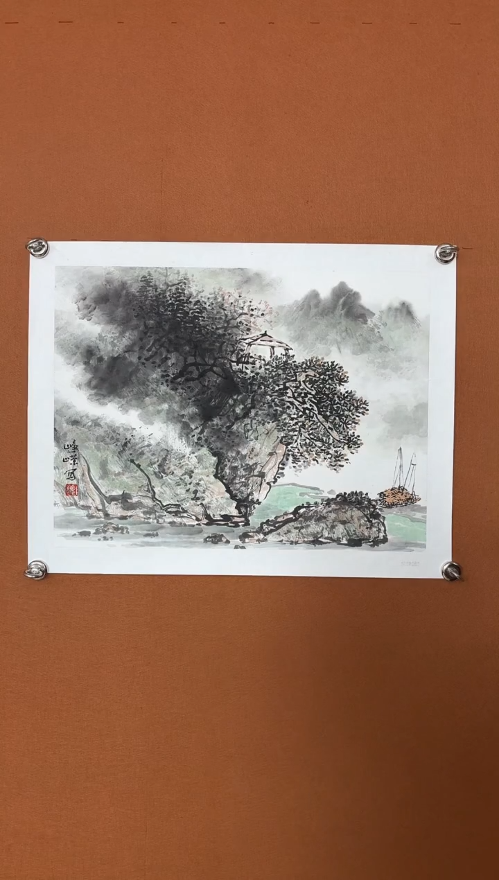 【闪购商品】国画荣宝斋甄选谭峥嵘山水作品1.4平尺带证书
