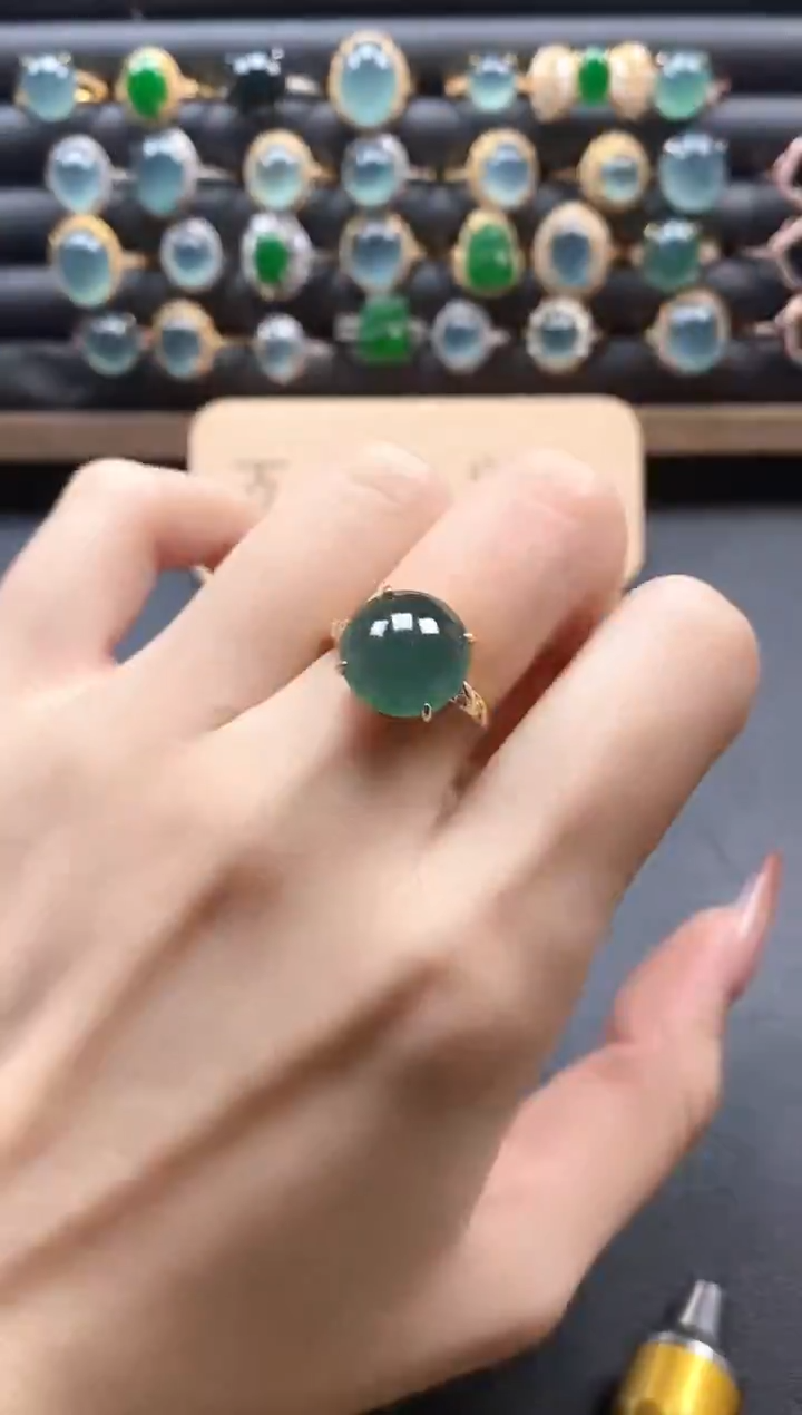 银S925镶嵌戒指翡翠51151