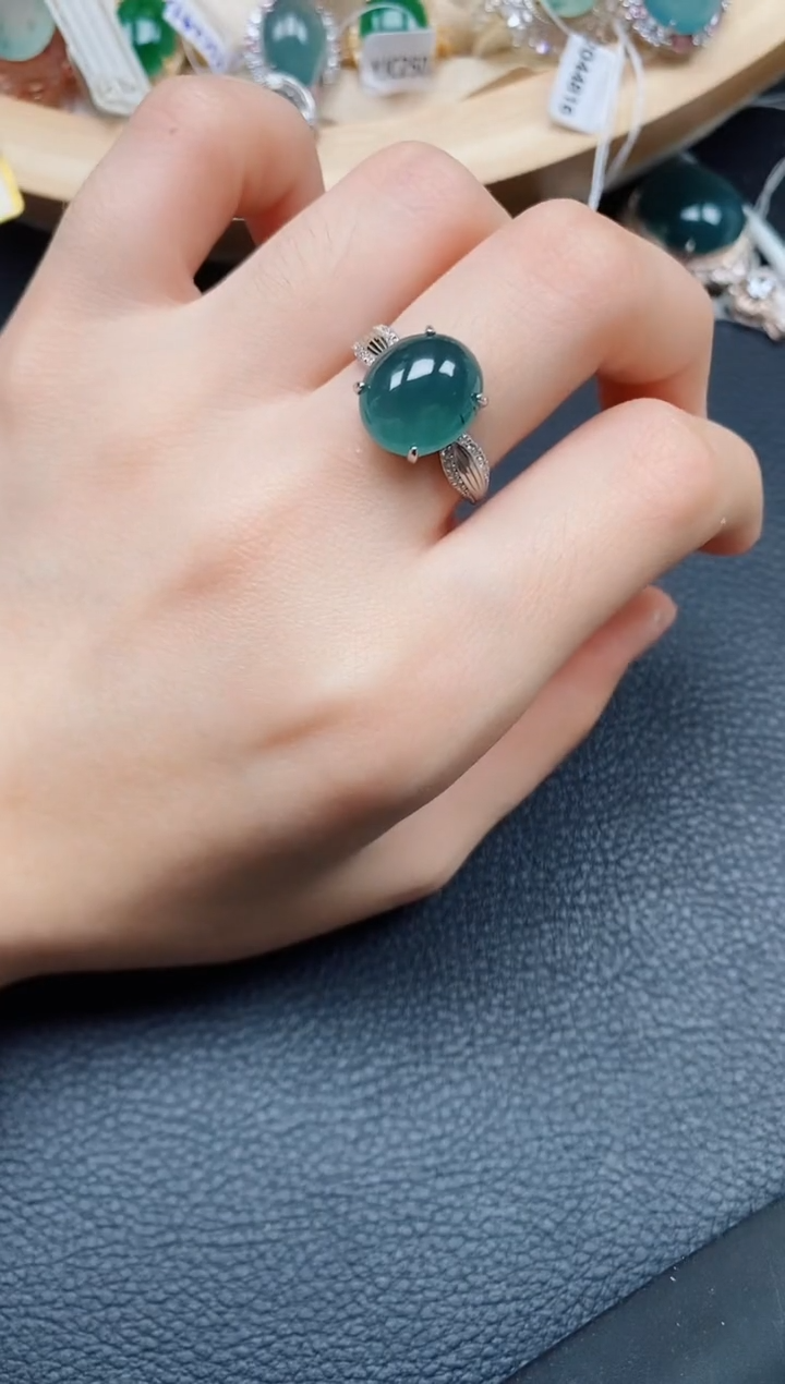 【闪购商品】翡翠戒指银S925镶嵌翡翠