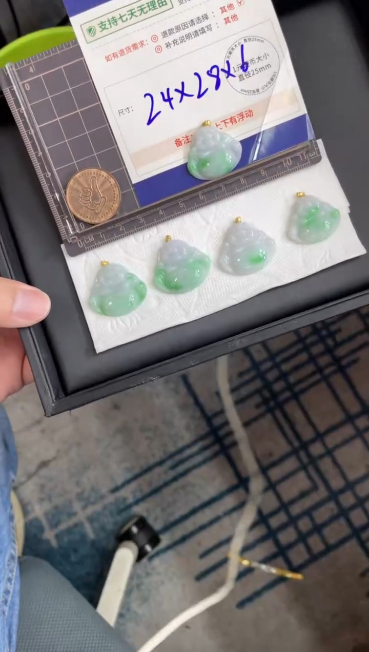 【闪购商品】翡翠挂件18K金镶嵌佛公25配绳/多样性发其一CP