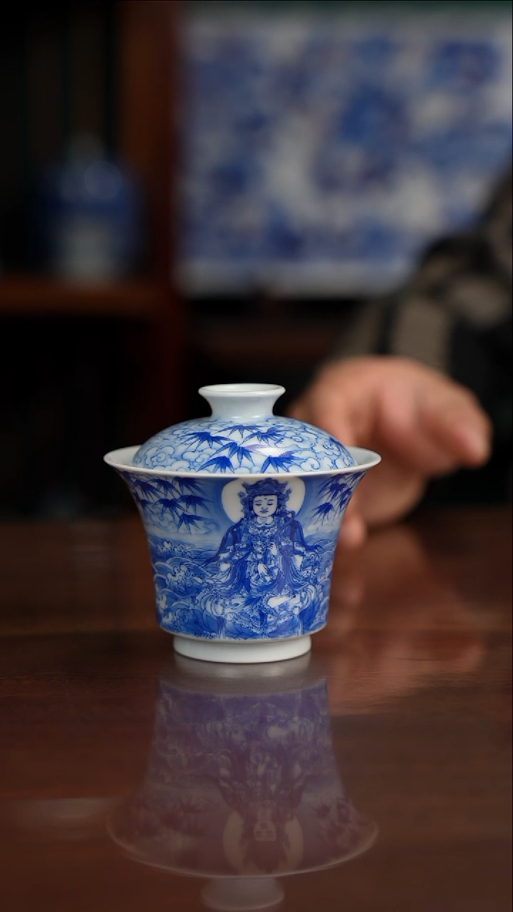 原九段画师沈燕鸿老师盖碗