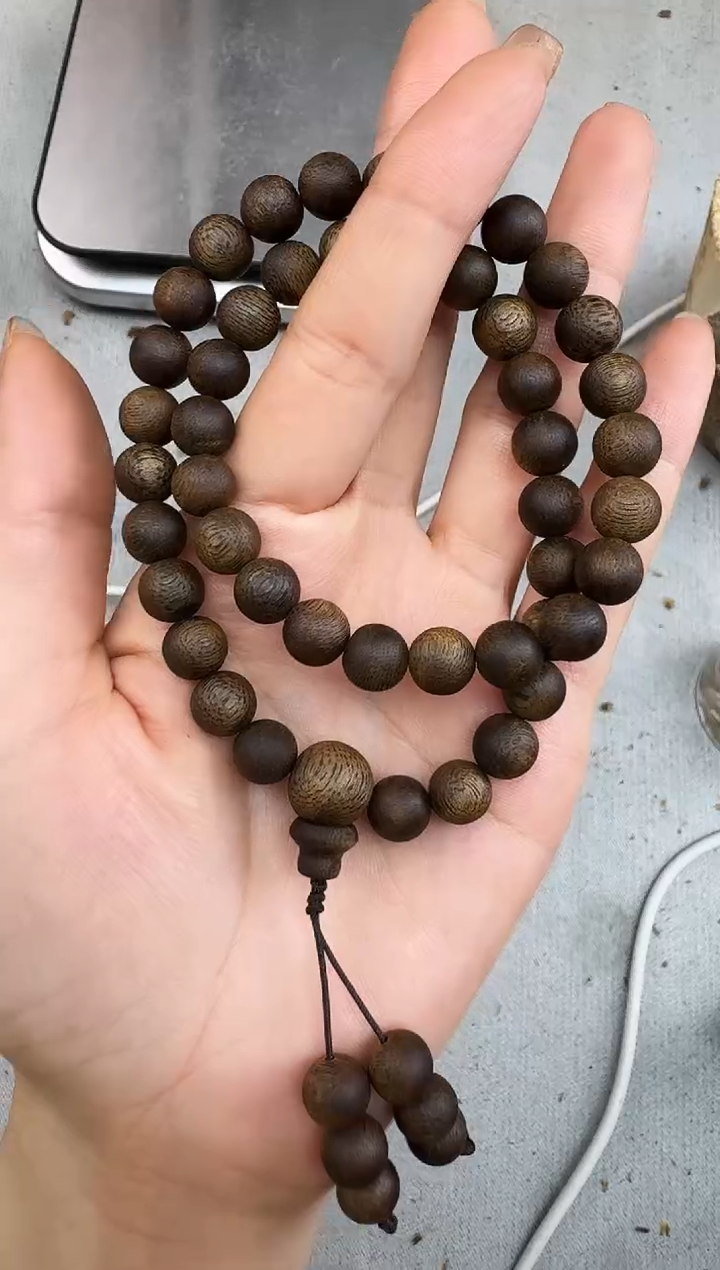 沉香手串0924白棋圆珠沉水双圈多样性发一