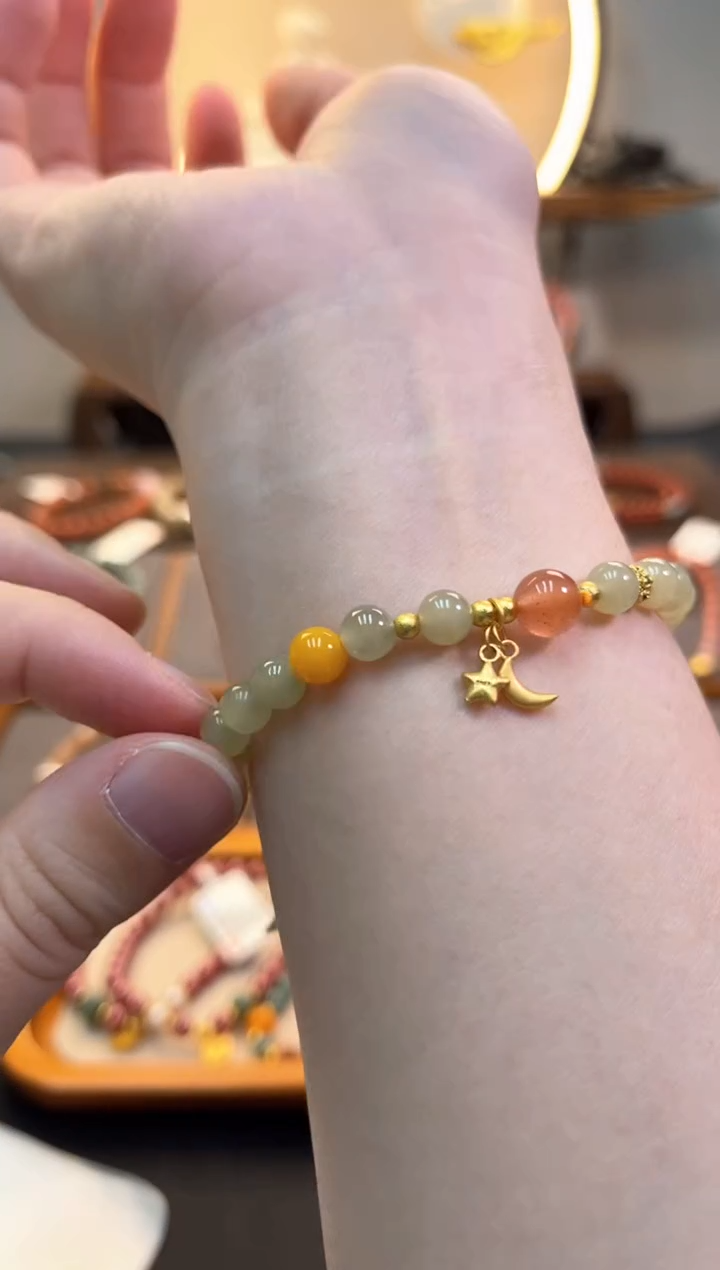 【闪购商品】和田玉手链银S925镶嵌货号824