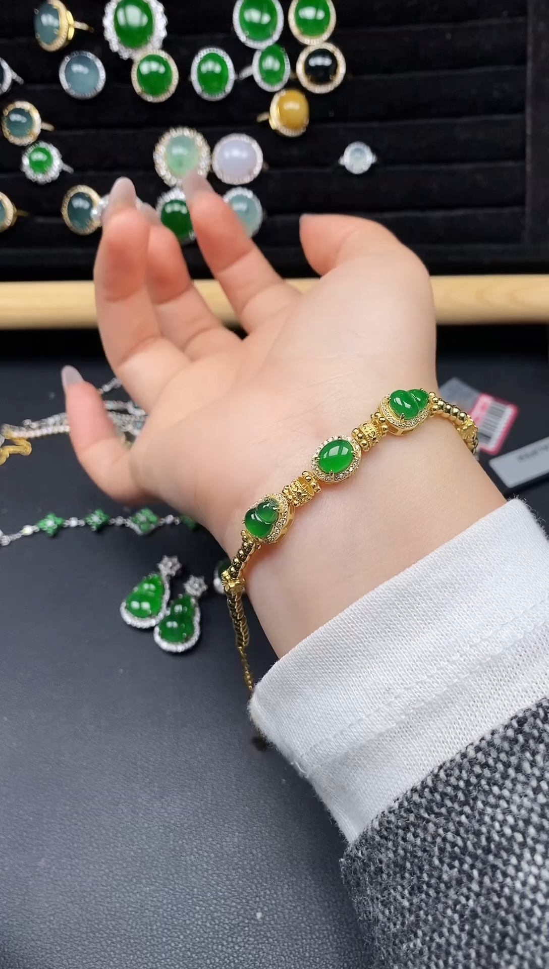 银S925镶嵌戒指翡翠385343