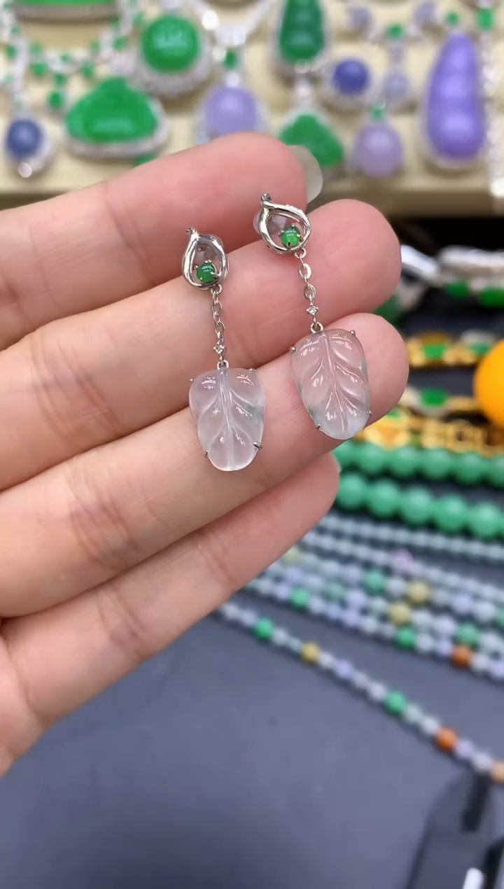 18K金镶嵌翡翠耳饰294-中国好珍宝