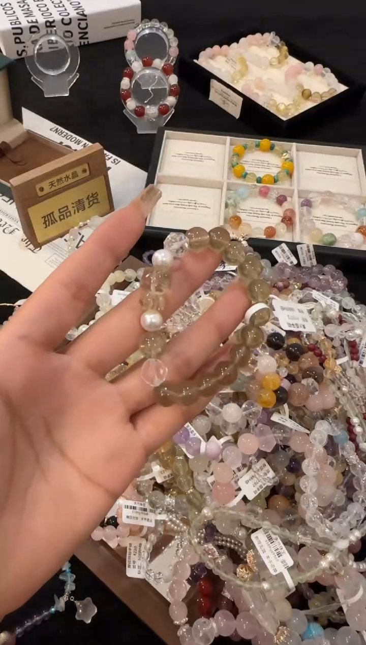 合金手链水晶黄水晶f1072