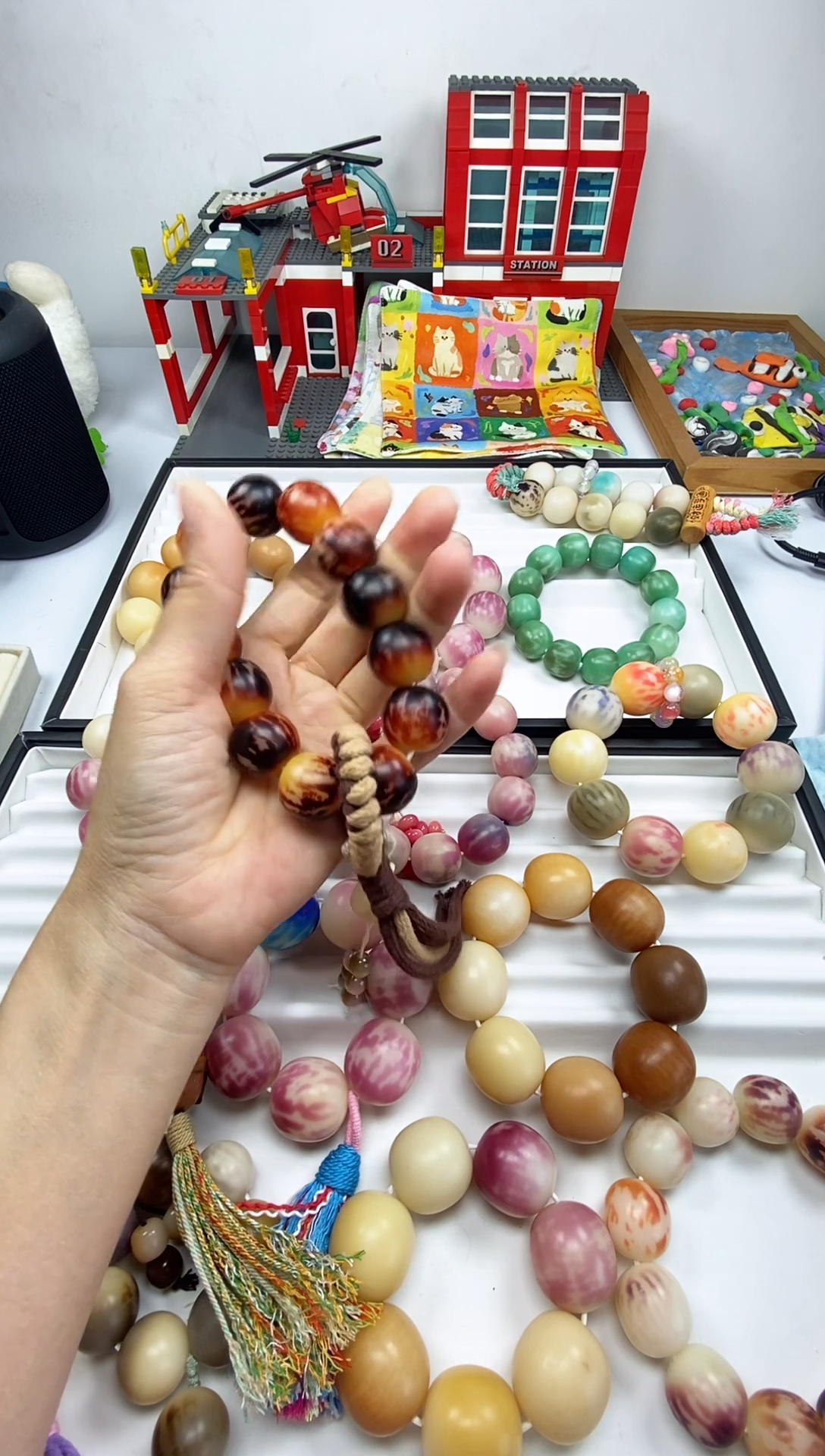 手串菩提根/象牙果༺****༻手工干磨卡18苹果珠