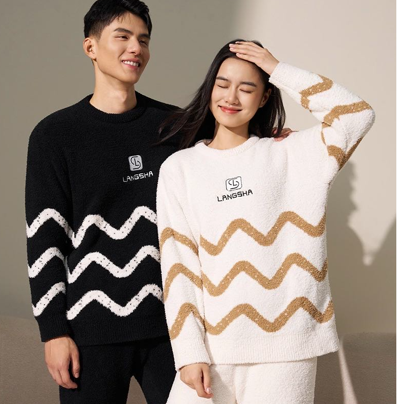 浪莎男士女士半边绒家居服E2365