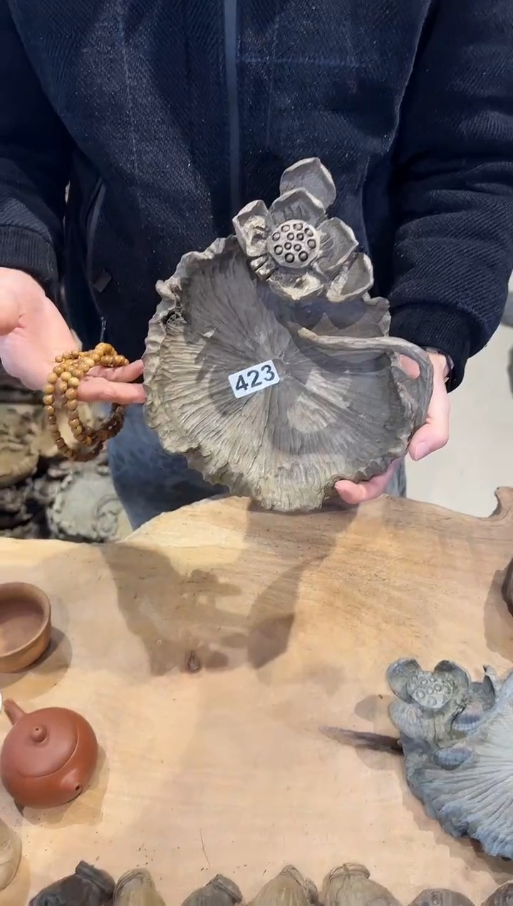 木423号乌木金丝楠果盘+0.8手串