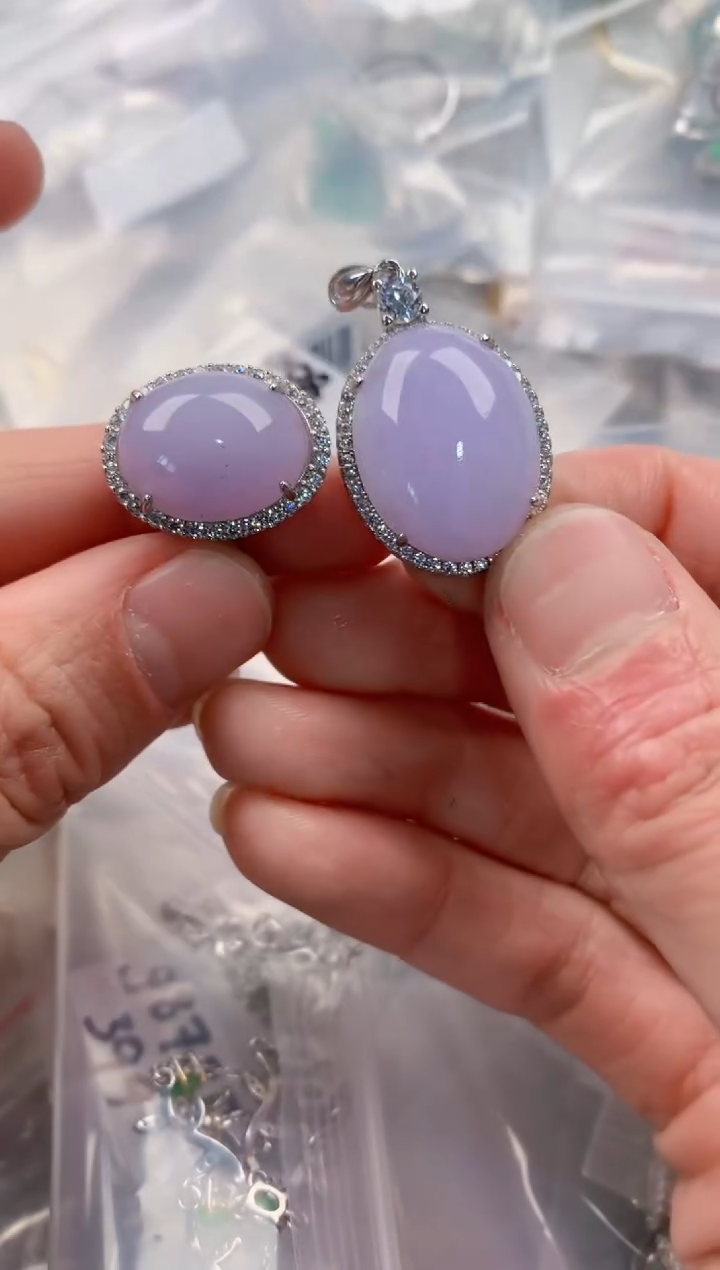 银S925镶嵌戒指翡翠666   3