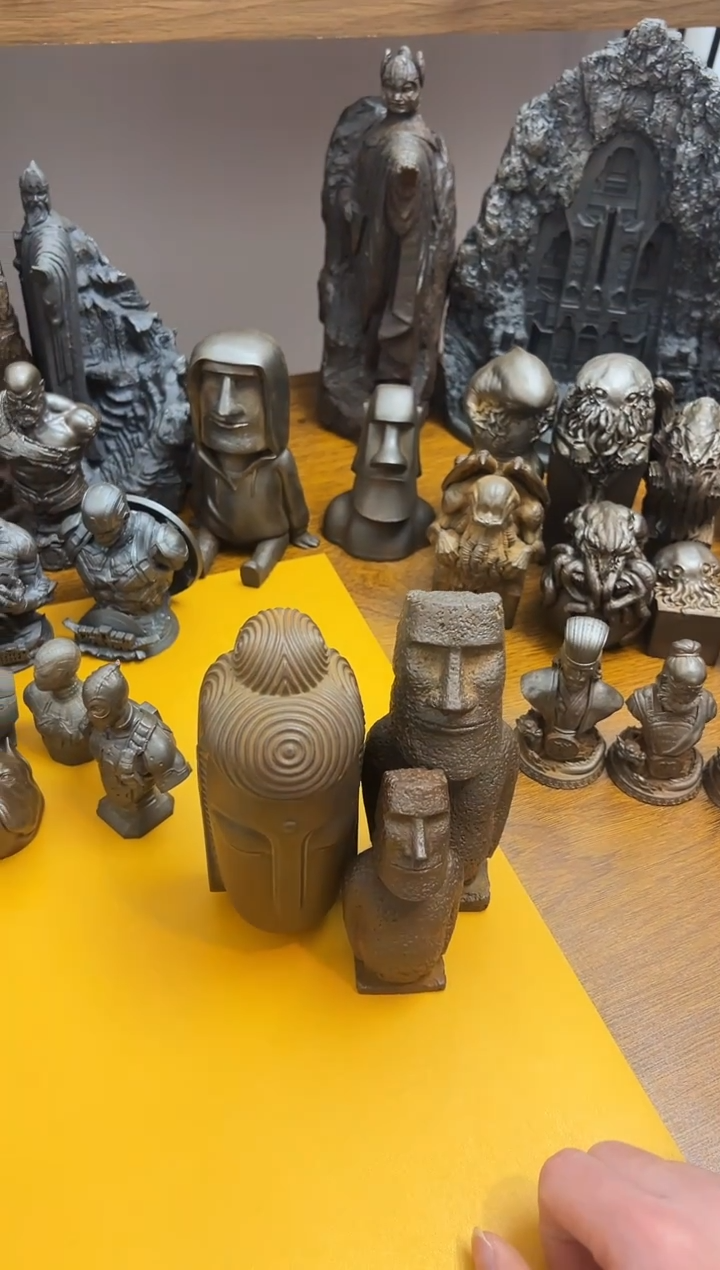 金属你***咯实心铁艺--大小石像人  无相佛头