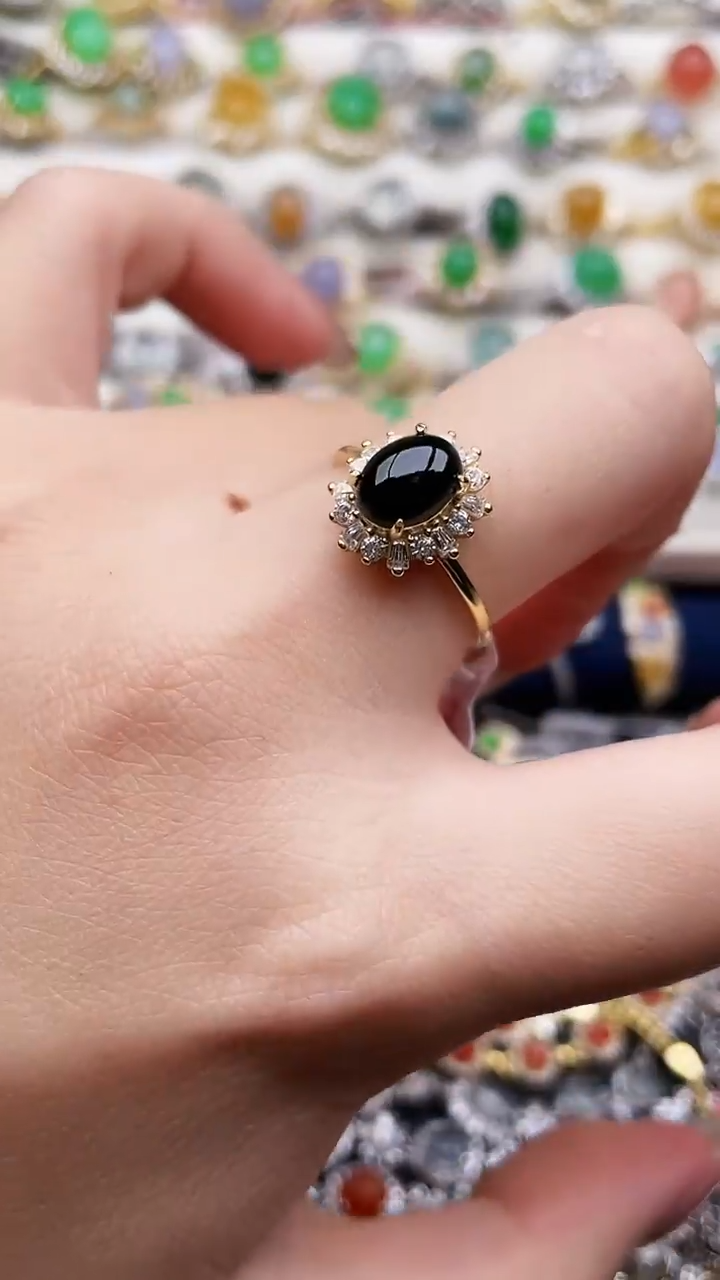 银S925镶嵌戒指翡翠137