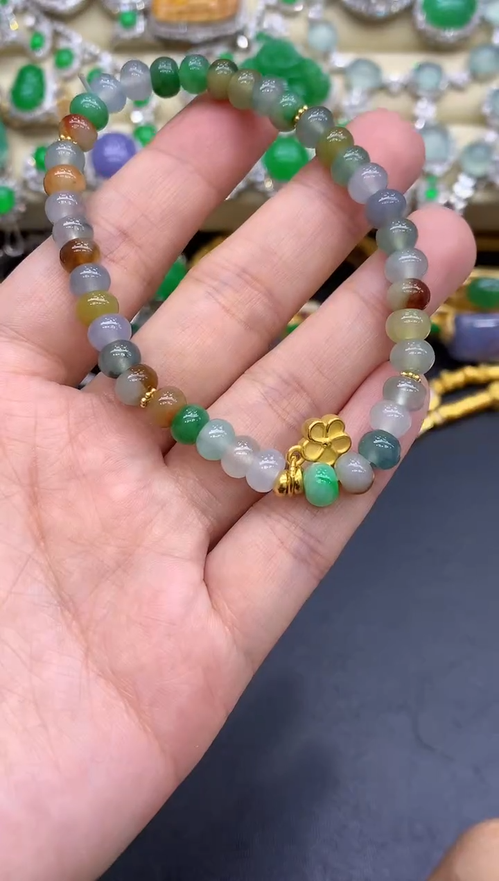 足金镶嵌手链翡翠193-中国好珍宝