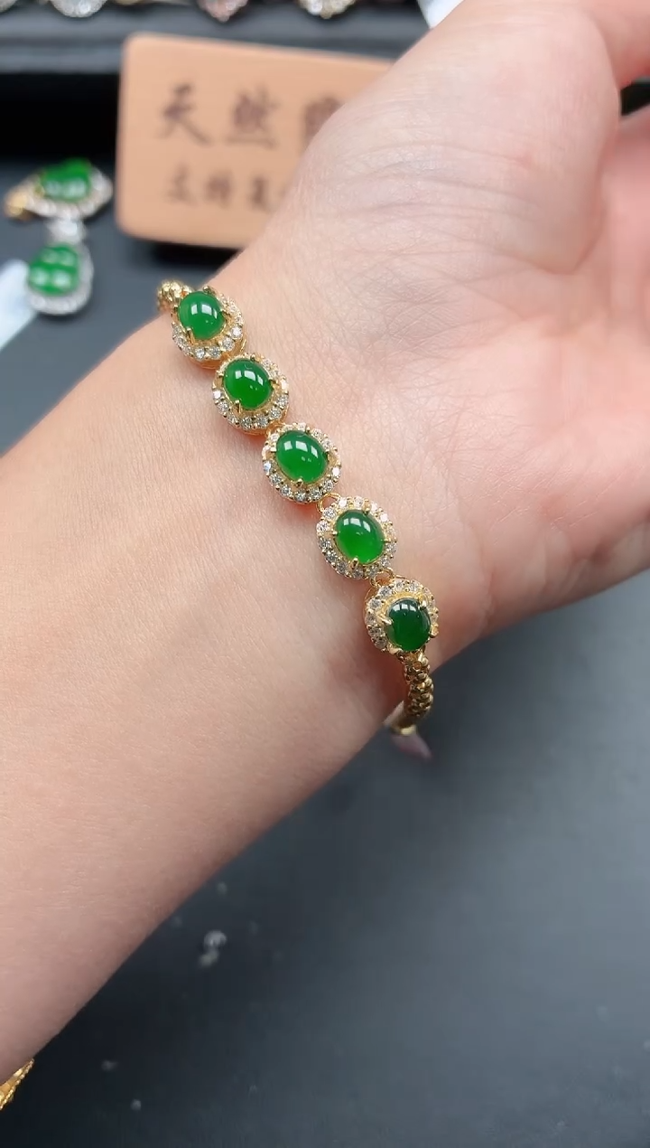 银S925镶嵌戒指翡翠1