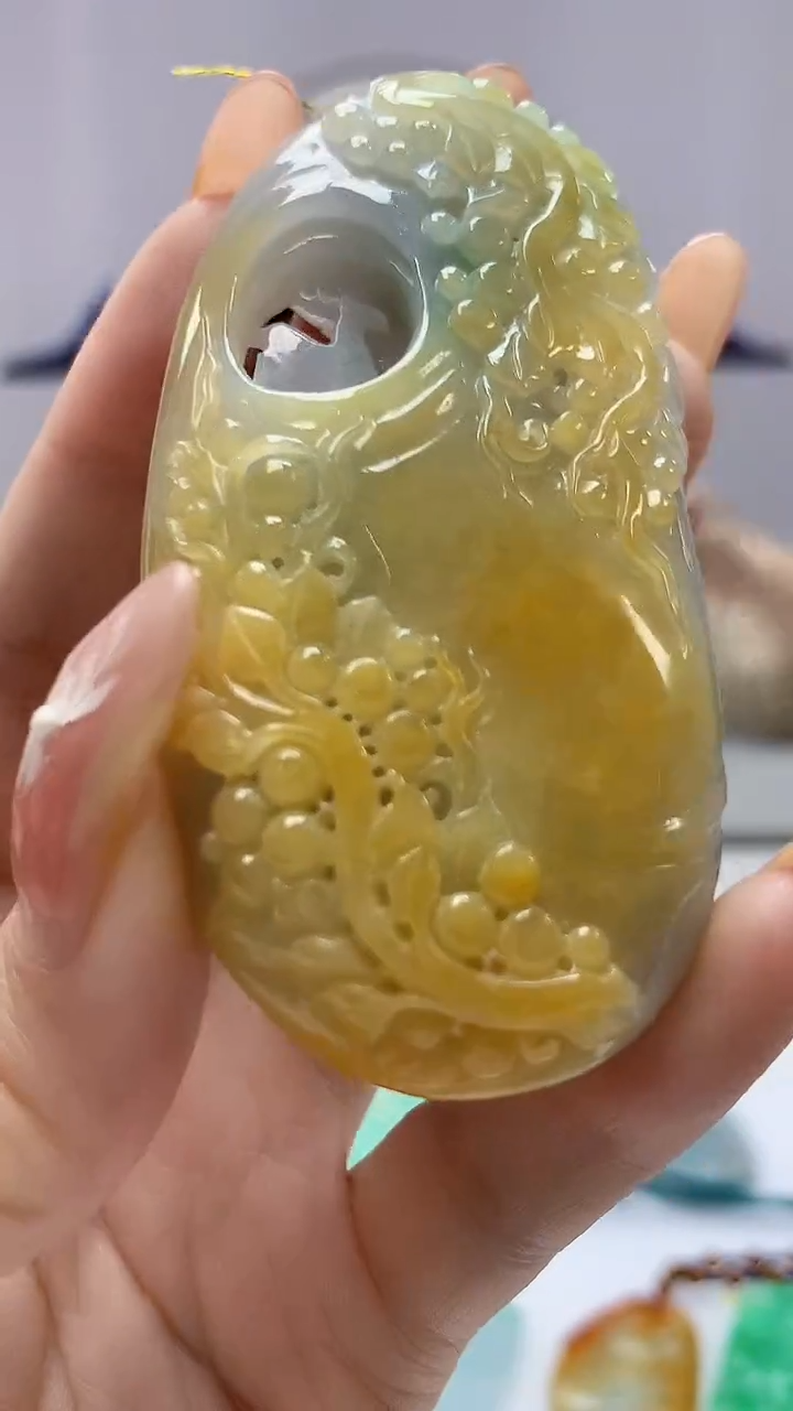 【闪购商品】定制翡翠未镶嵌0405DD-毛货挂件112