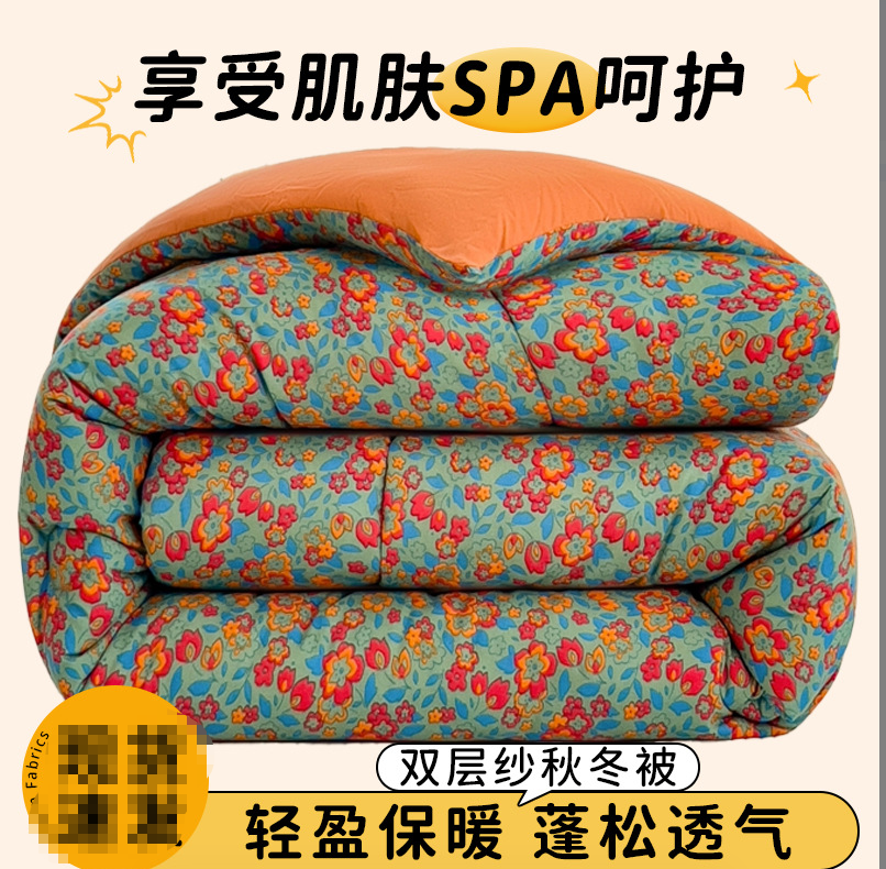（C123）加厚双层冬被子保暖春秋被子