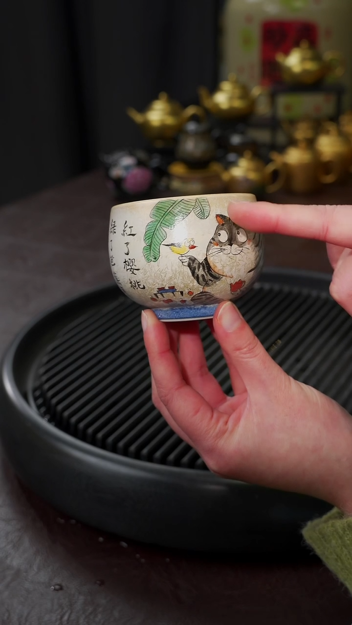 【闪购商品】杯【宜景窑柴烧手绘猫猫】杯子19