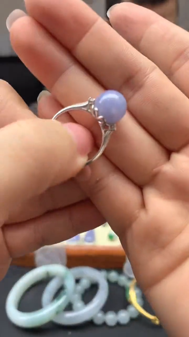 【闪购商品】翡翠戒指18K金镶嵌8-天然翡翠