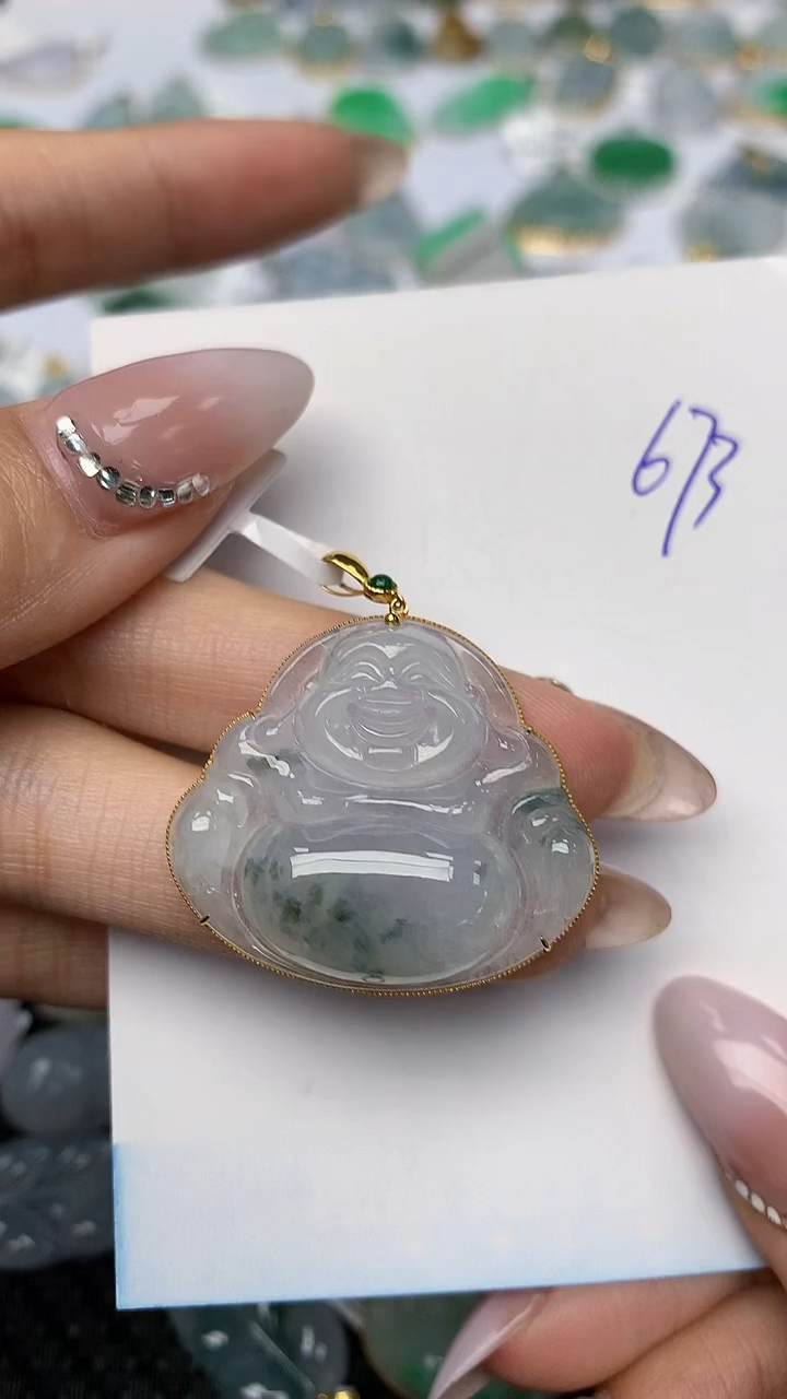 【闪购商品】翡翠颈饰18K金镶嵌 天然翡翠A货1