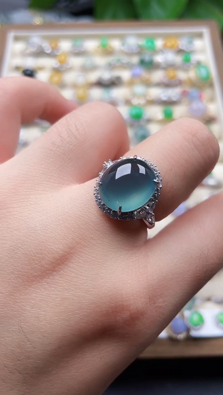 银S925镶嵌戒指翡翠171