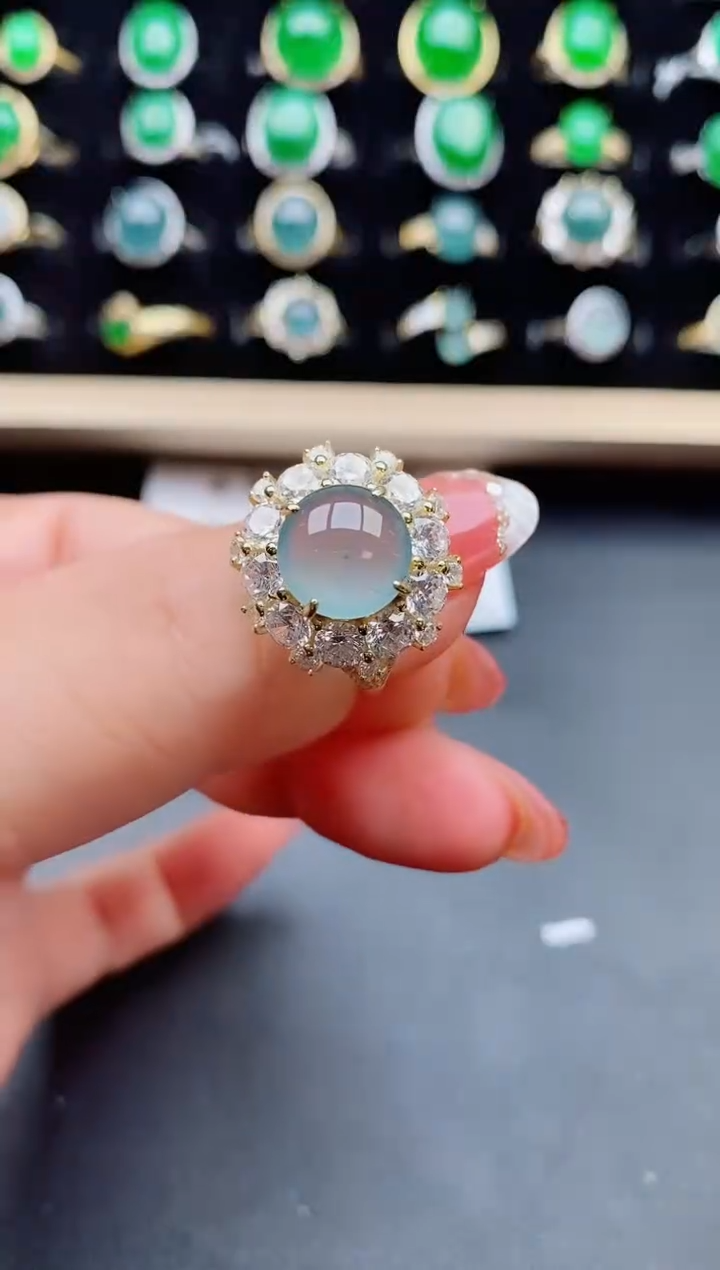 【闪购商品】翡翠戒指银S925镶嵌212121