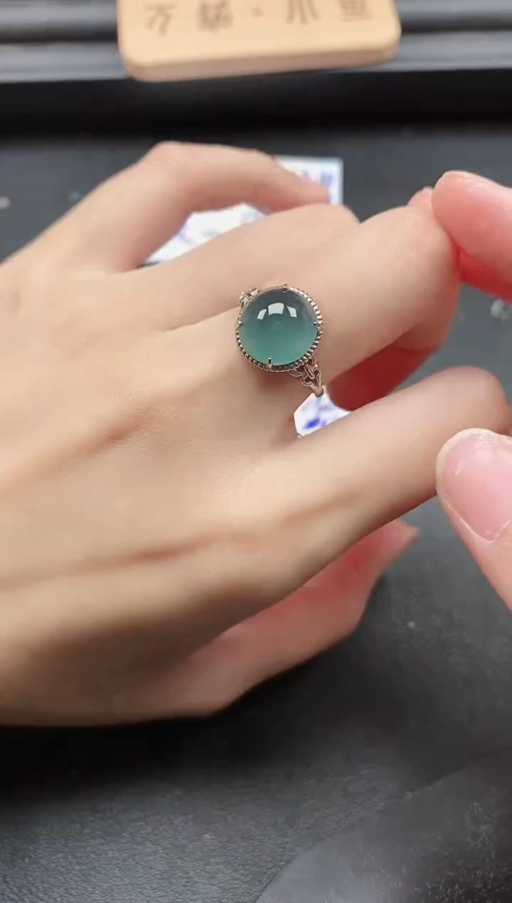翡翠戒指银S925镶嵌51511