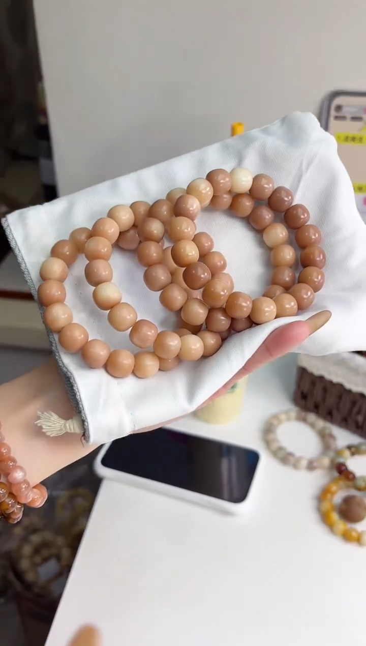 手串菩提根/象牙果沐d76紫美人干枯玫瑰干磨桶珠12*13mm手串