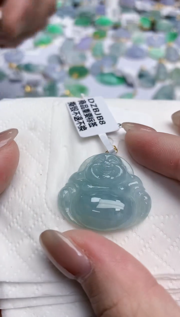 【闪购商品】翡翠颈饰18K金镶嵌天然缅甸翡翠A货