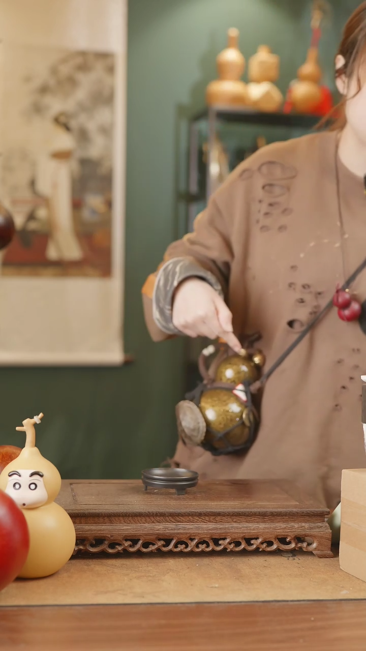 【闪购商品】177号精品天然大漆工艺防渗内胆酒葫芦~