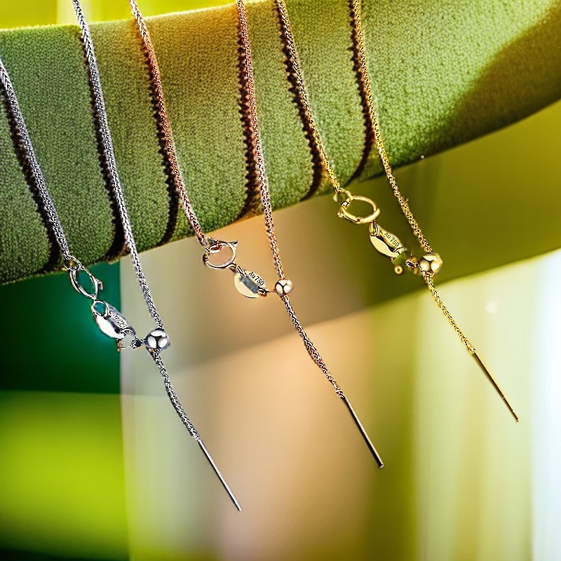18 k金针孔项链 专为小孔设计 可以搭配很多项坠