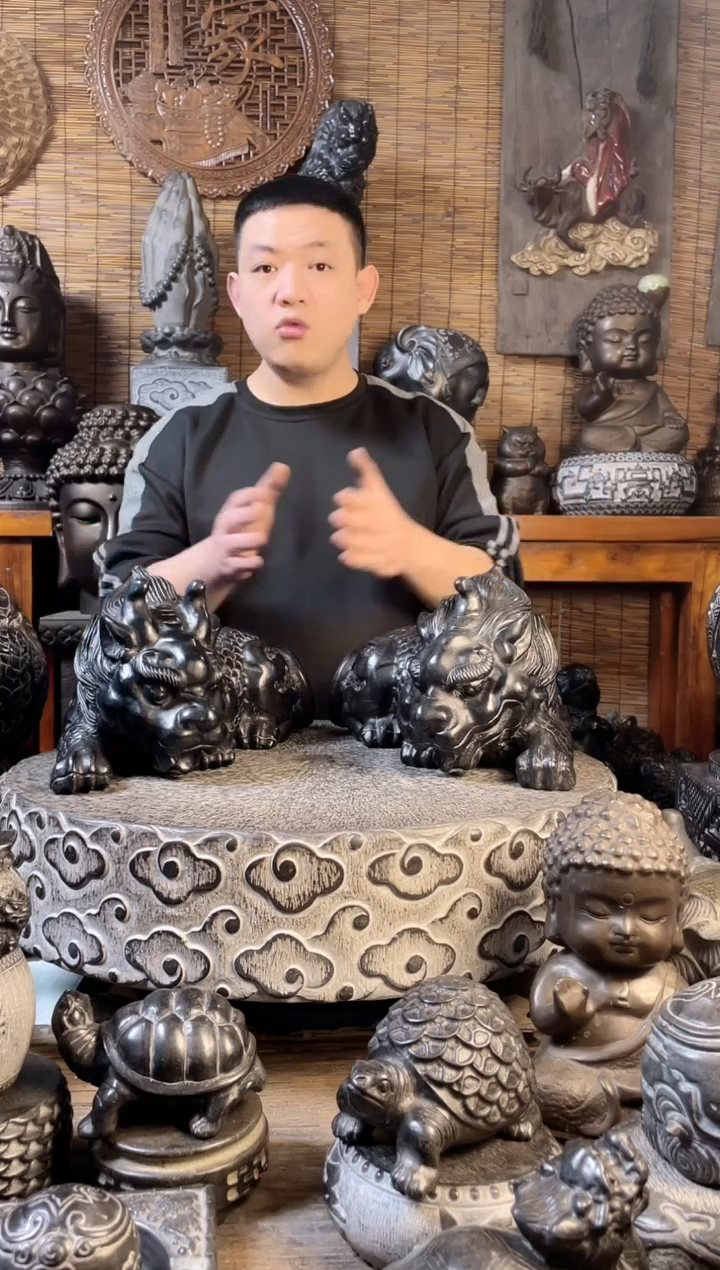 【闪购商品】40貔貅一对天然青石雕刻