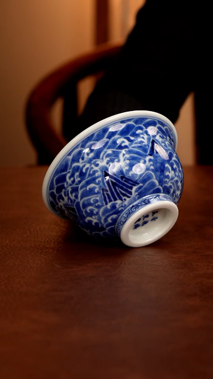 景德镇瓷器，青花瓷手绘茶具~