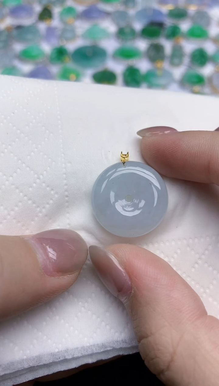 【闪购商品】翡翠颈饰18K金镶嵌天然翡翠A货