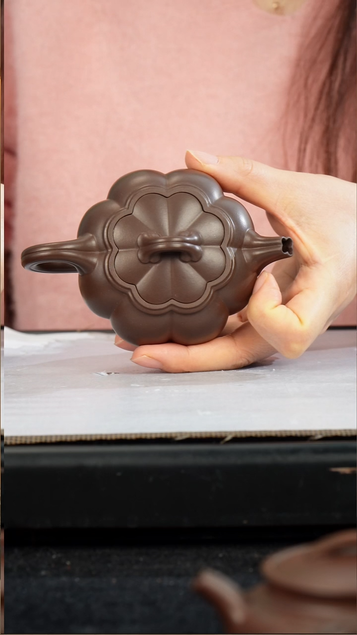 茶壶紫砂老紫泥筋纹花语160