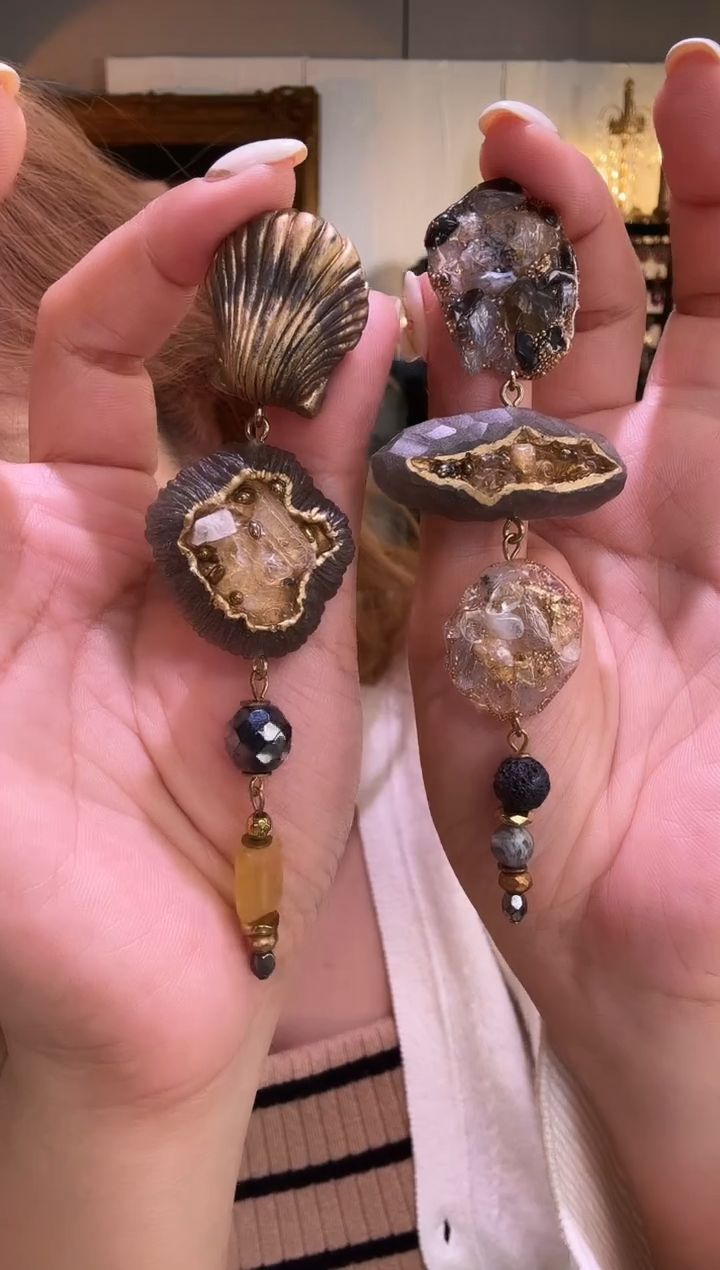 铜合金无macha灰耳环