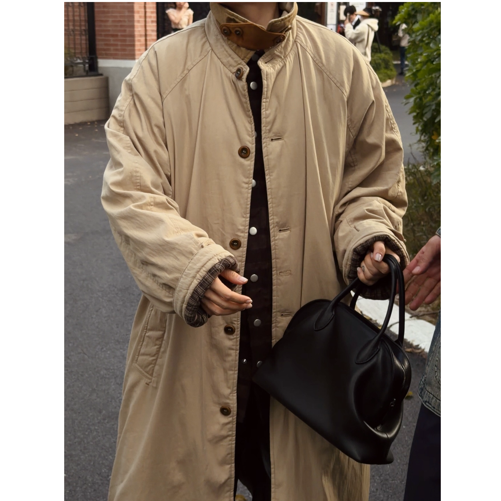 【男女同款】【DYMMXYMM】-【黑标】-.复古廓形风衣式棉服外套-5FW9840