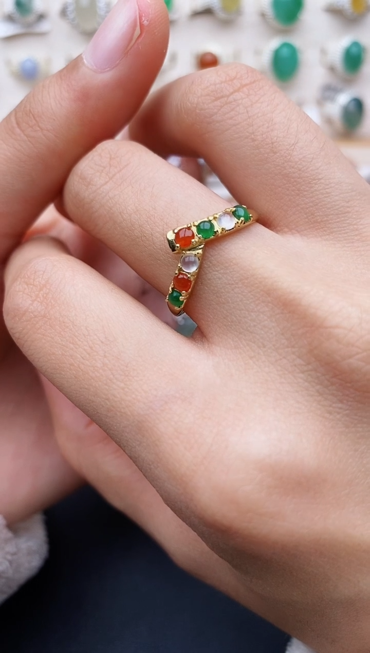 【闪购商品】翡翠戒指银S925镶嵌缅甸翡翠