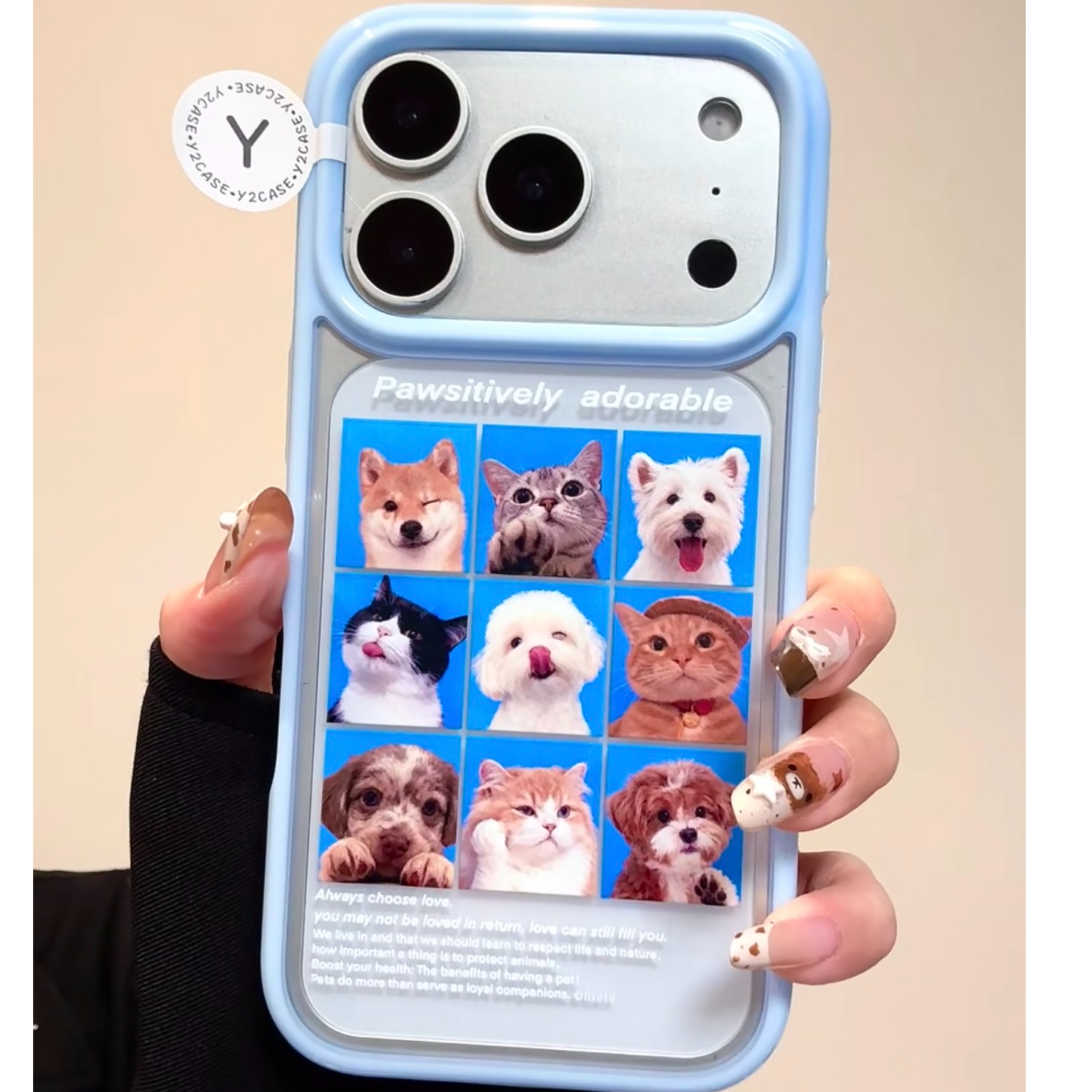 可爱小猫小狗九宫格证件照手机壳适用iPhone17promax/16防摔