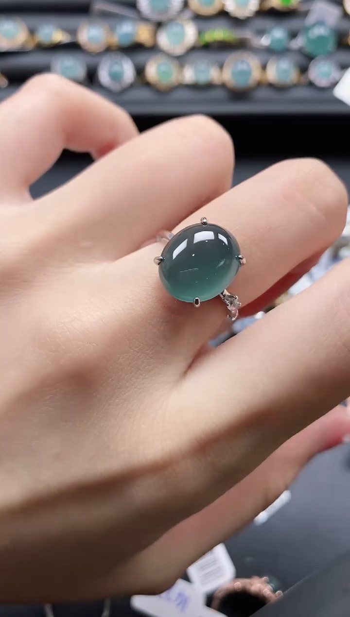【闪购商品】翡翠戒指银S925镶嵌11111