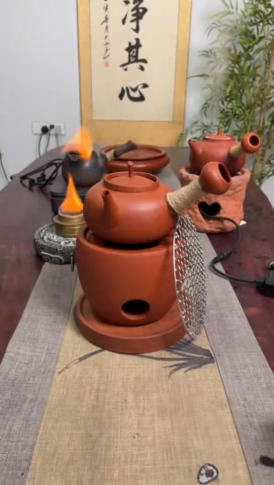 【闪购商品】圆口炉＋圆福砂铫（送炉垫＋烤网）