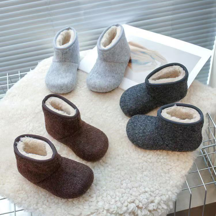 懒懒虫家【暖冬C位2.0】保暖冬季男女童加绒加厚短靴时尚毛毛鞋