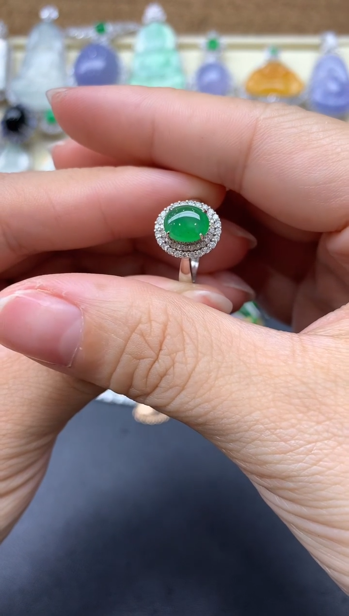 【闪购商品】翡翠戒指18K金镶嵌440-中国好珍宝