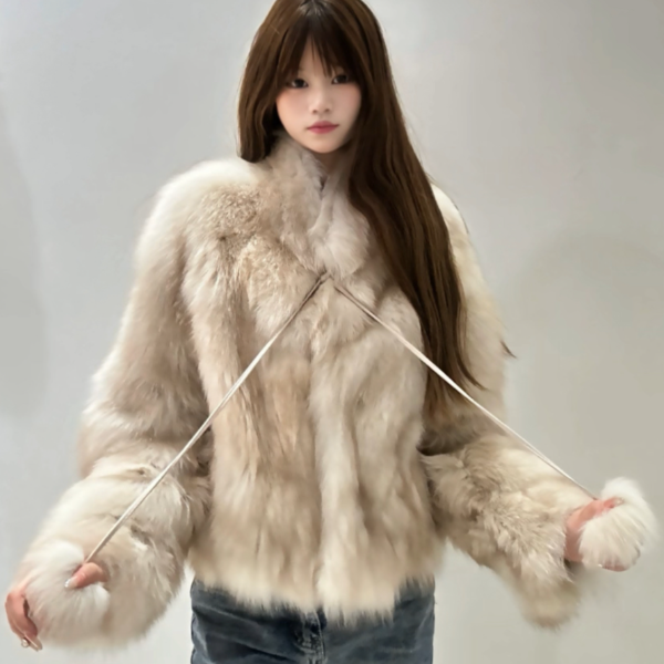 柔情似水 减龄温柔风毛球款皇冠级狐狸毛整皮腹毛晕染霜色狐狸毛