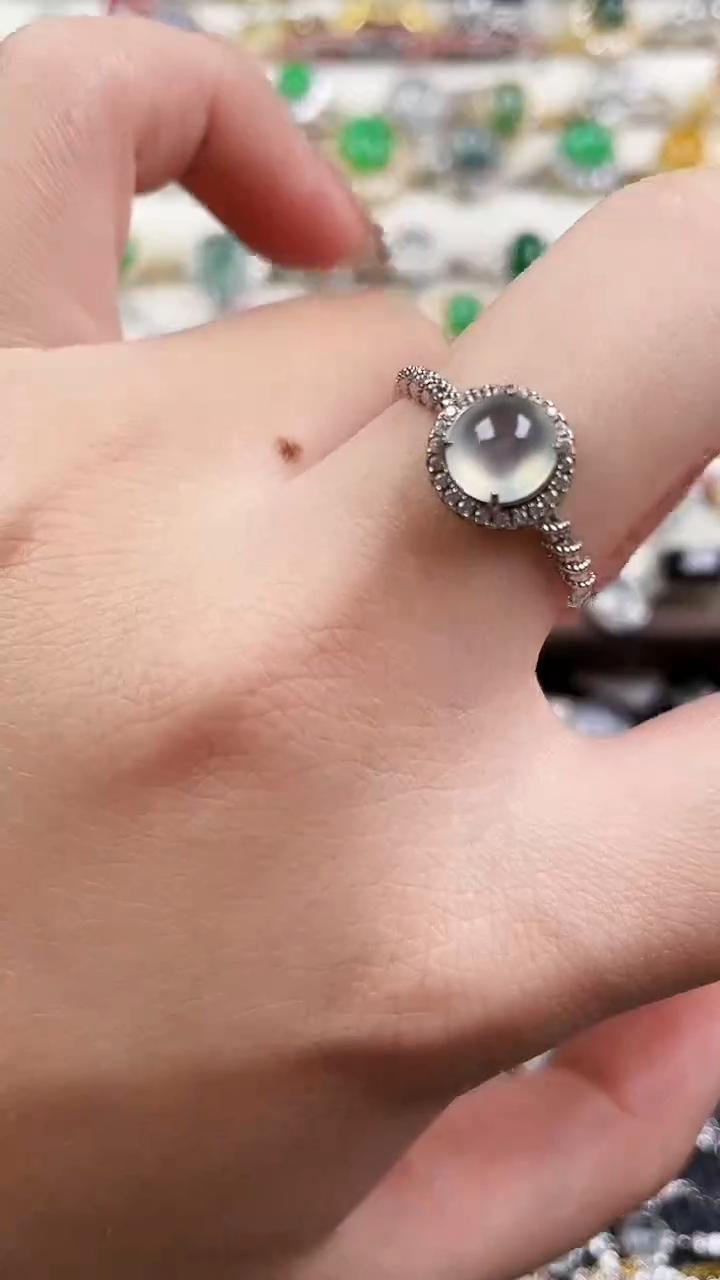 银S925镶嵌戒指翡翠159