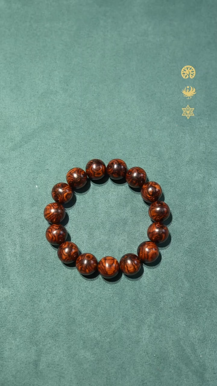 手串/手链黄花梨/降香黄檀l*l海南黄花梨老料蜘蛛纹对眼15MM