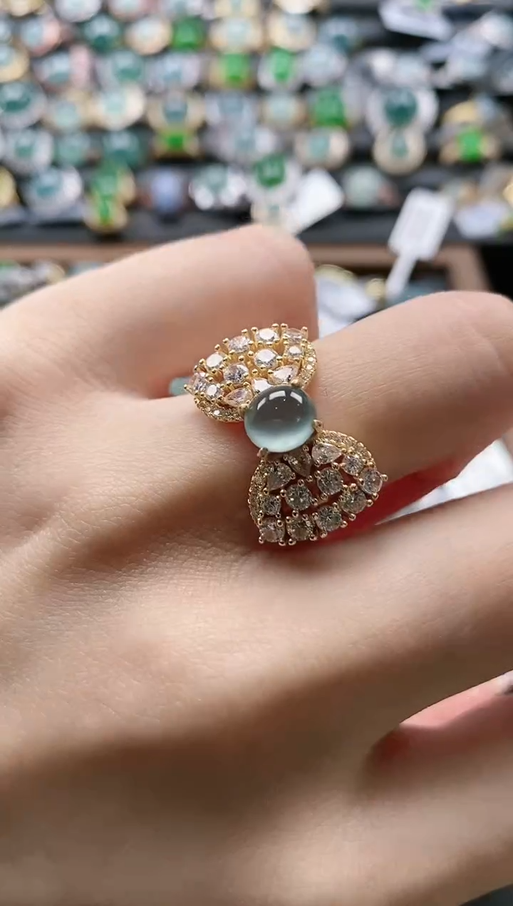 【闪购商品】翡翠戒指银S925镶嵌5151-5