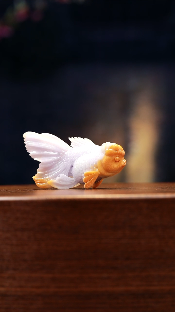 【闪购商品】定制翡翠未镶嵌金鱼